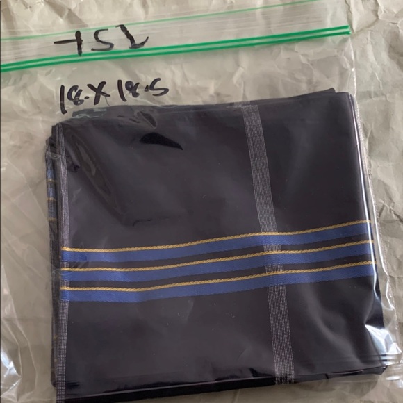 YSL Navy Blue Striped Scarf - Picture 8 of 9